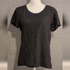 Market & Spruce Black Short Sleeve Tee Medium